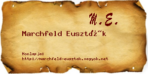 Marchfeld Euszták névjegykártya